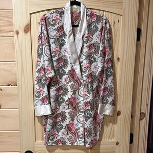Victoria's Secret vintage gold label Floral Satin Robe L